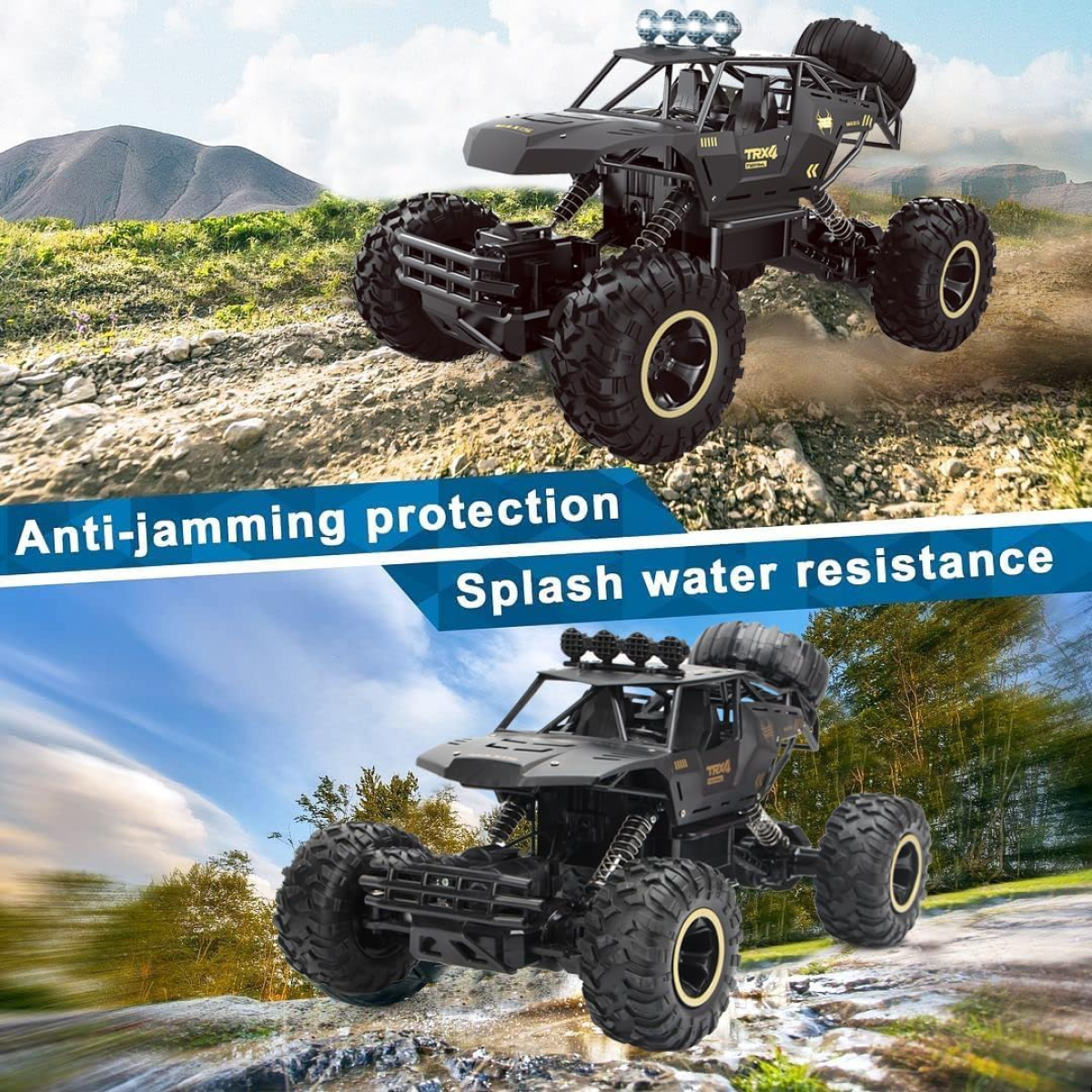 2025 NEW 4DRC 1:12 Rock Crawler Rechargeable Off Road Truck 4WD , Metal Shell LED Headlights RC Remote Control Off Road Car Truck