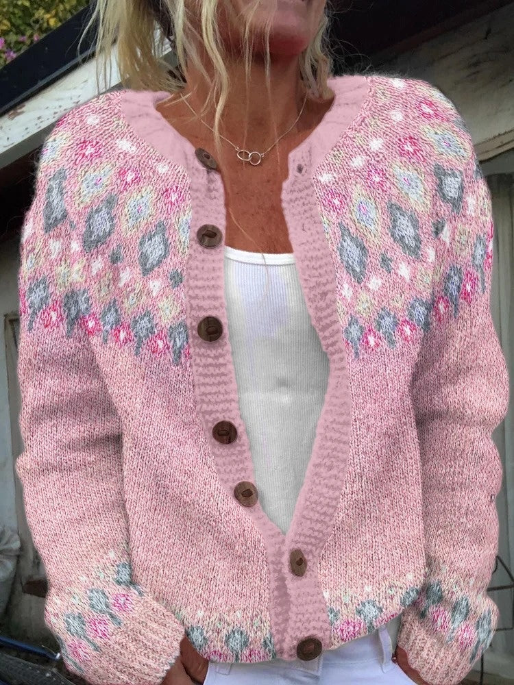 Cardigan Color-blocked Loose-fitting Fashionable Knitwear