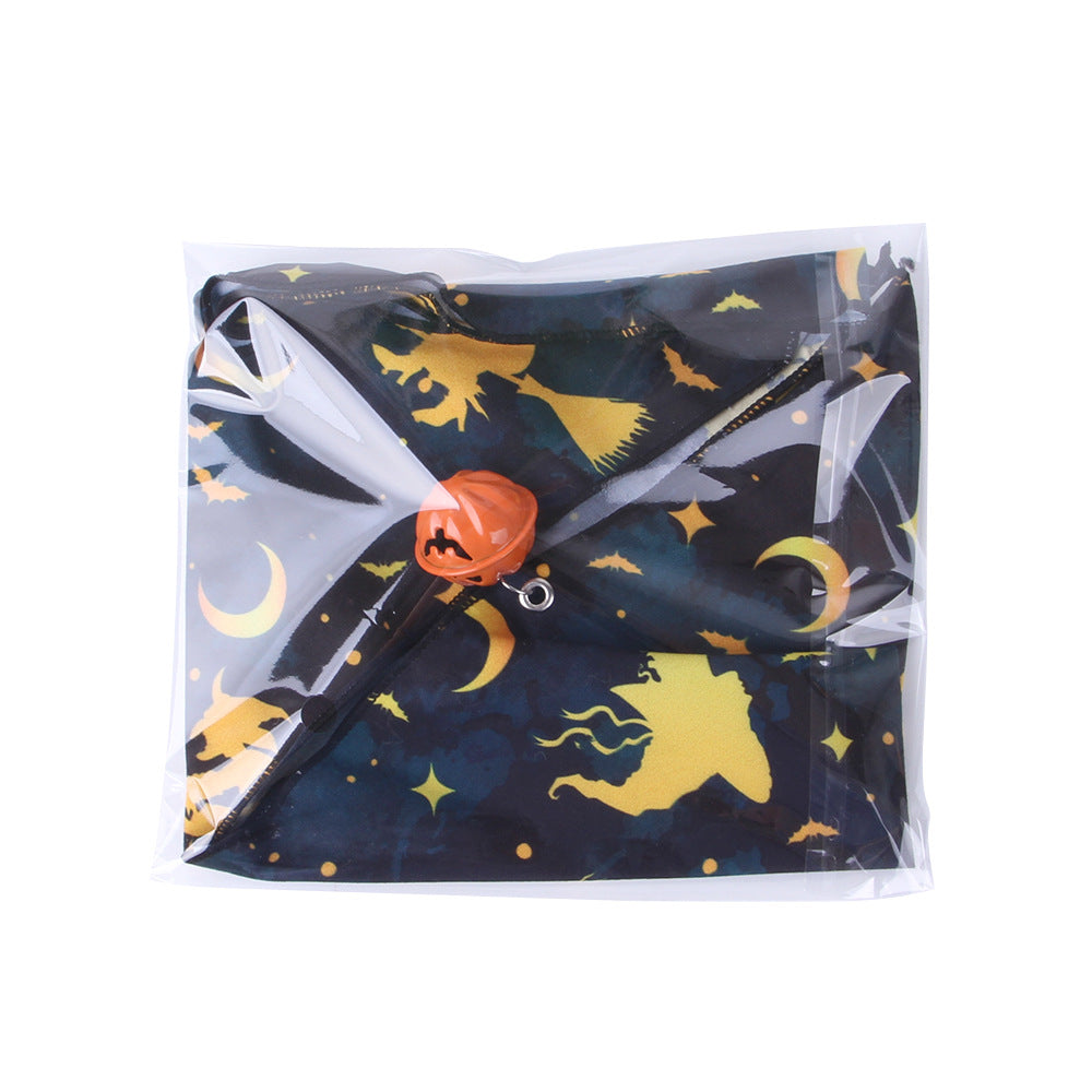 Pet Dog And Cat Halloween Print Triangle Saliva Towel