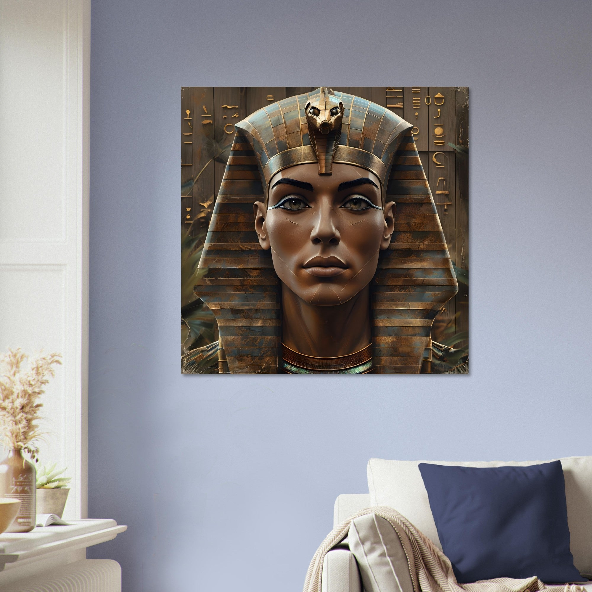Retro Futurism Pharaoh Poster – Stylish Egyptian Wall Art | Bold Modern Decor