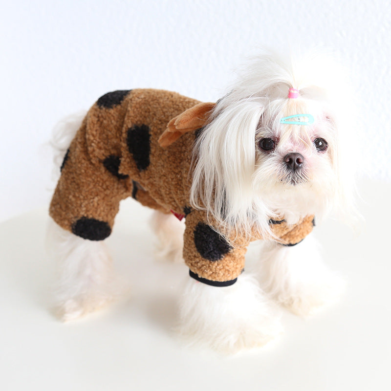 Petstyle Big Polka Dot Elk Couple Clothes Cat Clothing Pet Dog Clothes