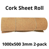 Cork Sheet Roll - 1000x500mm - 3mm - Décor and DIY - Pack of 2