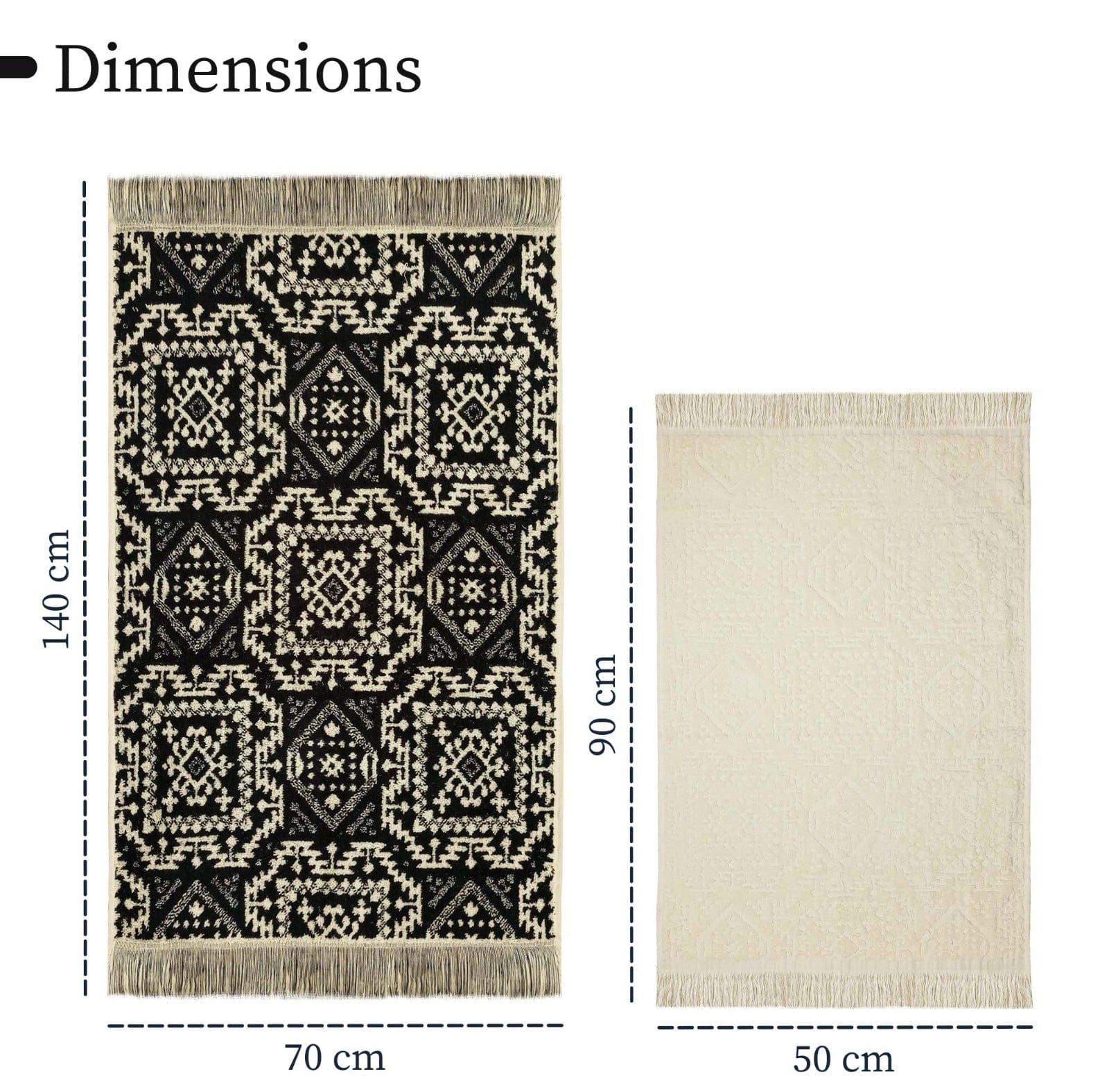OLIVIA ROCCO 4 Piece Moroccan Towel Set - 100% Cotton, 500GSM, High Absorbency, Quick Drying, Soft Hand And Bath Towels, Elegant Bathroom Decor
