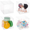 BENECREAT 50PCS 7x7x7cm Clear Cube Wedding Favour Boxes PVC Transparent Cube Gift Boxes for Birthday Candy Chocolate Cake Balloon