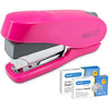 Rapesco 1468 Luna Less Effort Stapler with 2000 Staples, 50 Sheet Capacity, Hot Pink