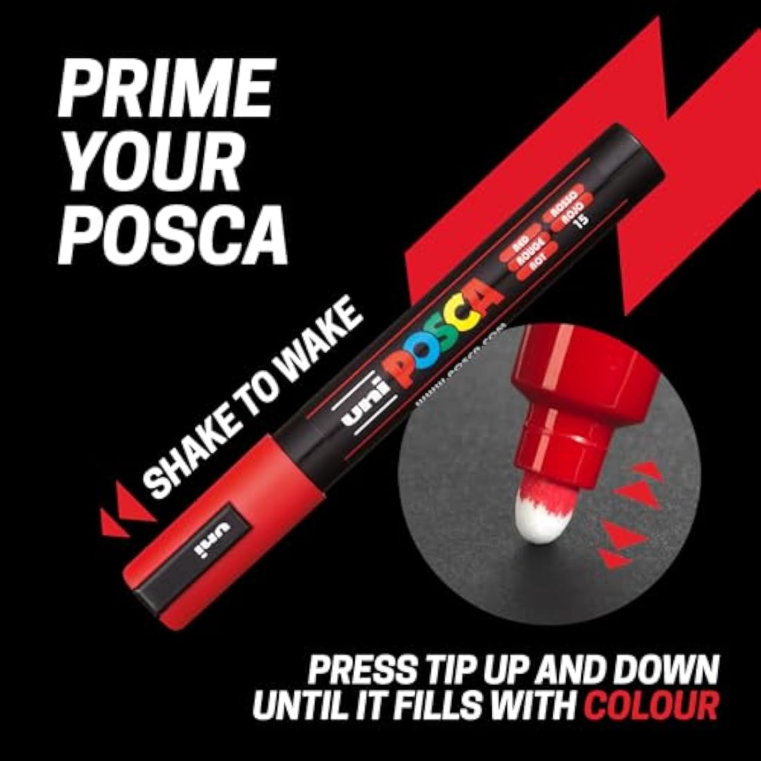 POSCA Pens PC-1MR Ultra Fine Acrylic Felt Tip Coloured Permanent Paint Markers for Adults, Kids. Perfect for Colouring, Fabric, Graffiti, Watercolour, Outline Drawing, Window and Glass Art. 8 Pack