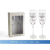 Romantic "Wedding Day" Mr and Mrs Set of 2 Champagne Flutes With Presentation Box