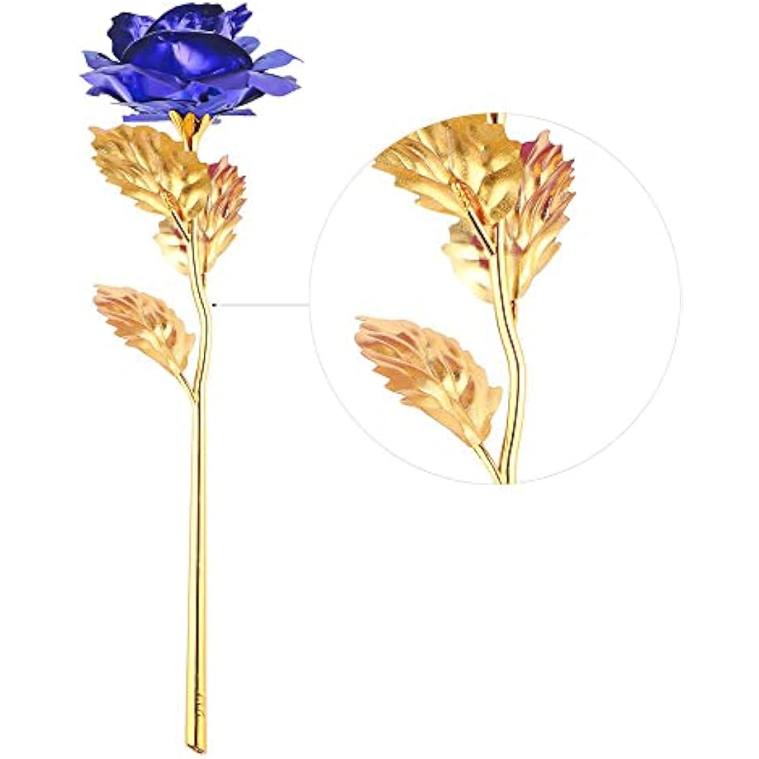 TINYOUTH 24K Blue Rose Forever Rose, Gold Plated Rose Flower with Stand for Friends, Valentine's Day, Mother's Day, Thanksgiving, Birthday, Christmas