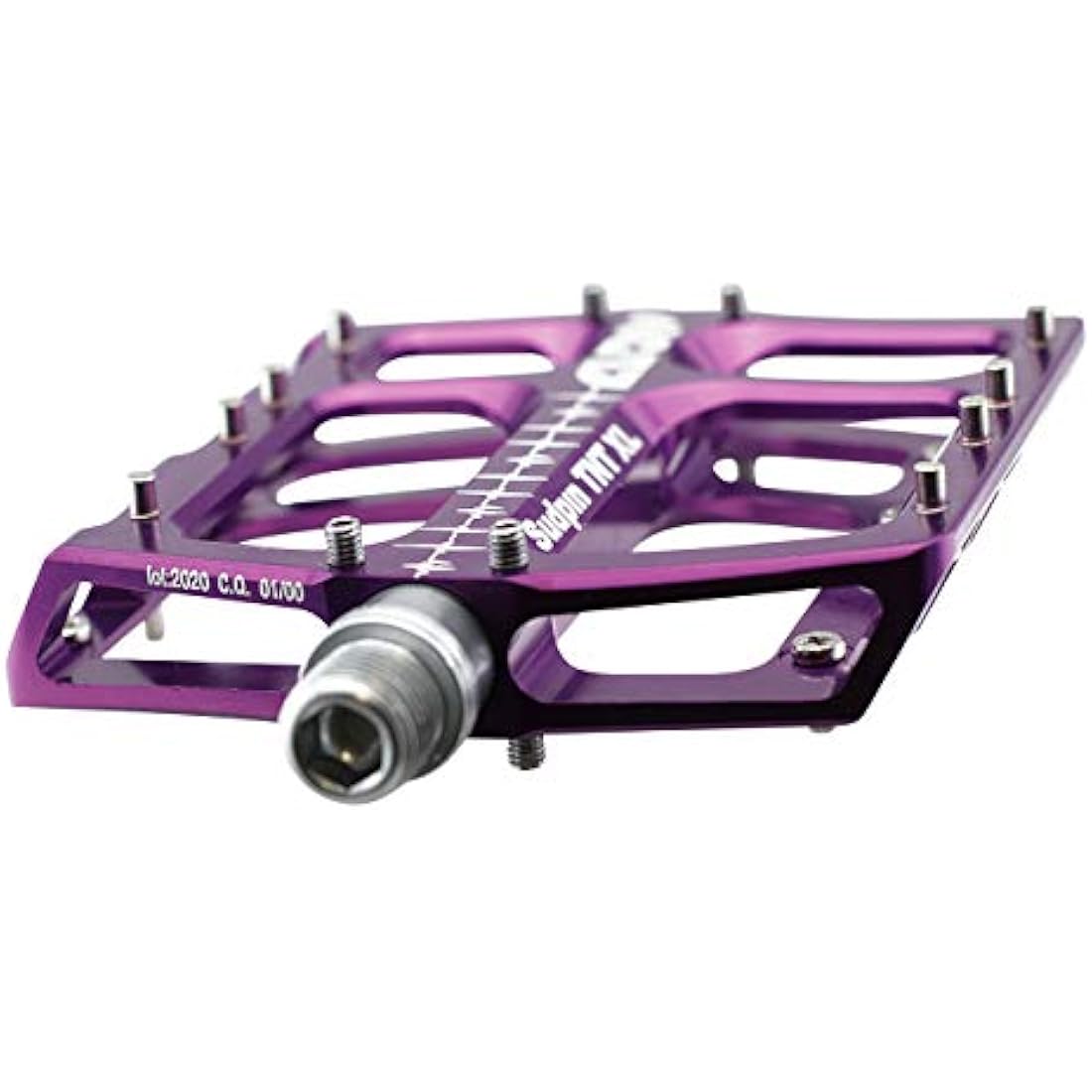 NC-17 Sudpin IV XL TNT Aluminium Platform Pedals/Mountain Bike Pedal/BMX Pedal/Flat Height 17.7 mm/Fail Safe System/Precision Bearing + Cr-Mo Axle/Includes Spare Pins