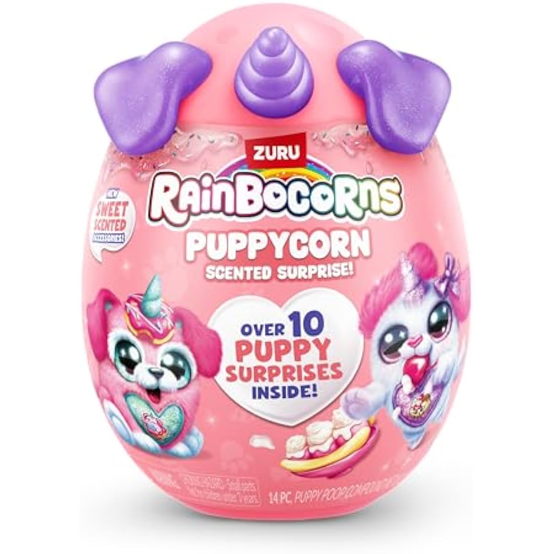 Rainbocorns ZURU Puppycorn Scent Surprise, Poodle, by ZURU Surprise Unboxing Soft Toy, Scented Puppy Plush for Girls (Poodle)