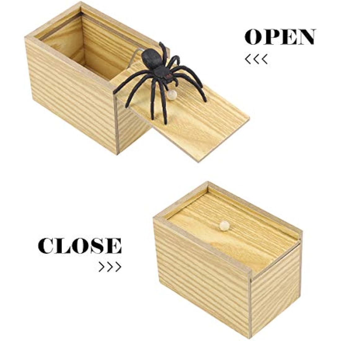 Toyvian Spider - Funny Wooden Box Toy Prank Surprise Practical Joke Toy