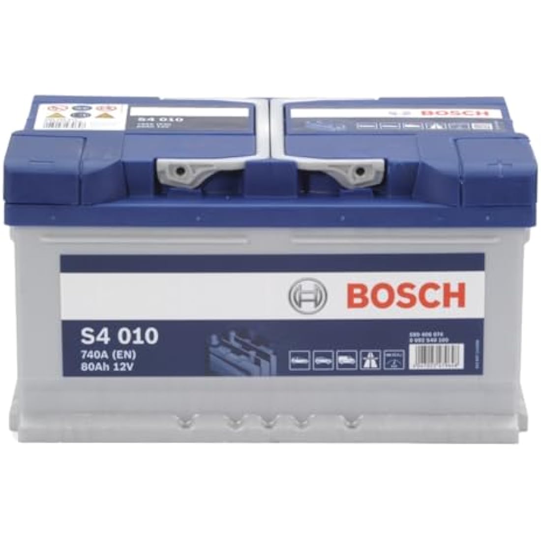 Bosch S4 010 Car Battery 80 A/h - 740 A - 12 V Battery, Type 110, Lead-acid for Non-Start/Stop Vehicles, Left (-) Right (+), 315 x 175 x 175 mm