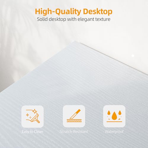 BEXEVUE Small L Shaped Desk with Power Outlets - 140x70cm Corner Computer Desk Writing Table, Reversible Large Storage Shelves, Bookshelf Workstation