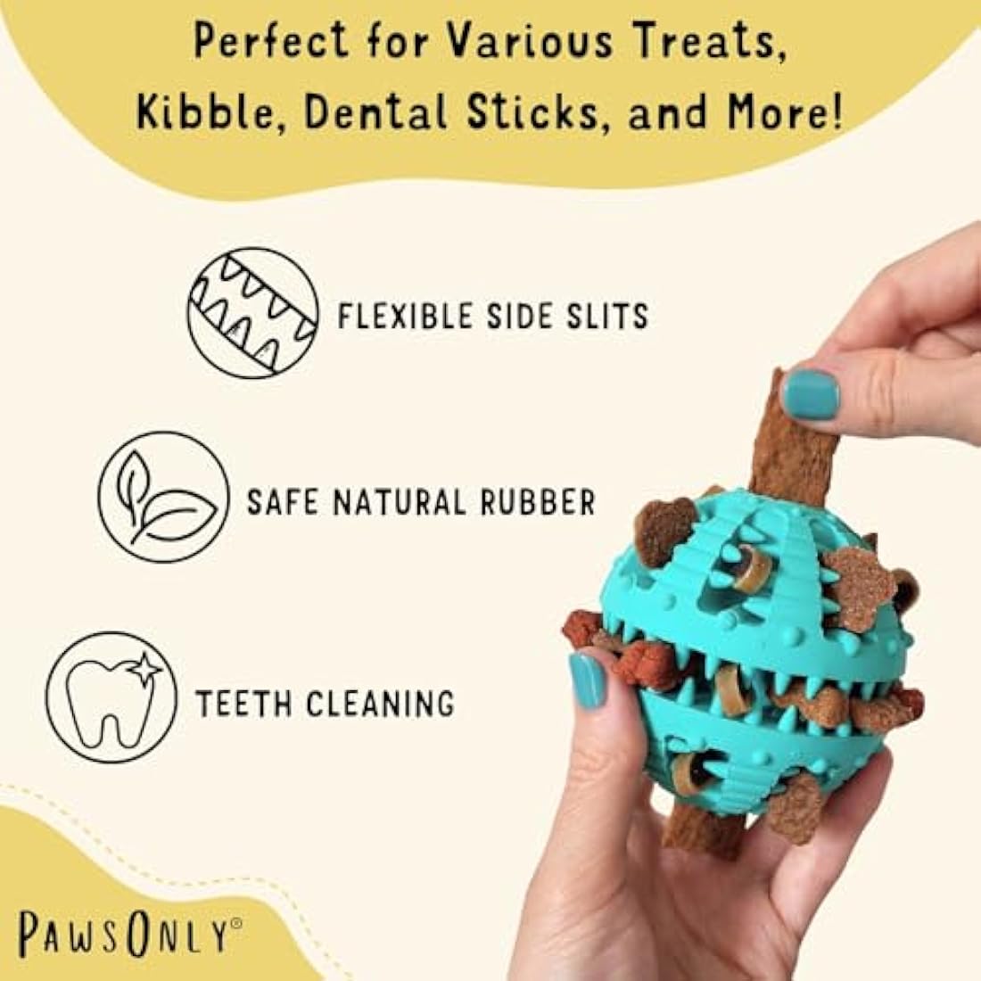 PawsOnly | Interactive Dog Treat Toy for Boredom & Enrichment | Mental Stimulation & Anxiety Relief | Puzzle Feeder | Puppy Brain Training & Entertainment | Keep Them Busy (Small, GREEN)