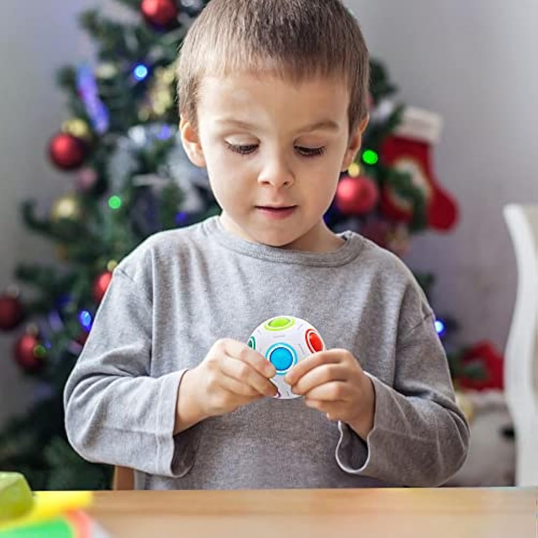 Vdealen Magic Rainbow Puzzle Ball- Fidget Ball 3D Puzzle Stress Reliever Brain Teaser Travel Toy- Birthday Party Easter Christmas Stocking Fillers Gift Toy for Kids Teens Adults- 3 Pack