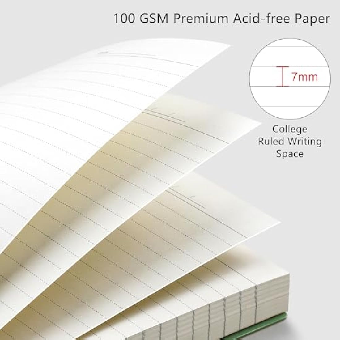 RETTACY B5 Wirebound Notebooks Notepad150 sheets/300 Pages for Writing,100gsm College-Ruled Paper, PVC Retro Cover, for Men Work Office School,19 x 25 cm - Dark Green