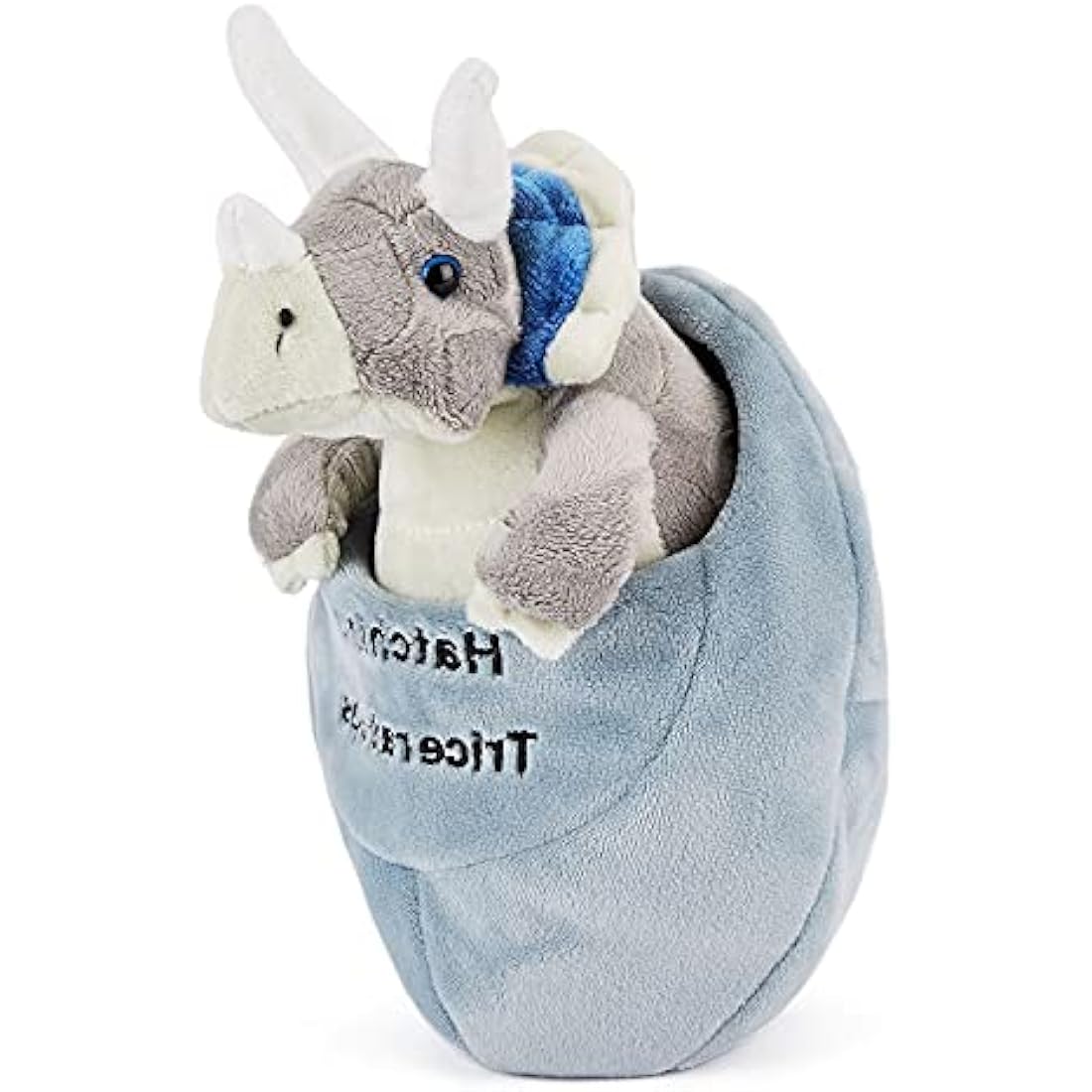 Zappi Co Plush Children's Stuffed Soft Cuddly Plush Toy-Part of Safari Animals Collection, Perfect for Kids (15cm Height)(Easter Egg Triceratop Dinosaur)
