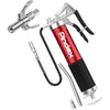 Pindex Heavy Duty Grease Gun Set with G Coupler Quick Release Lock, Manual Pistol Grip Grease Gun Tool with Fittings Ends Nozzle Hose for 400g Cartridge