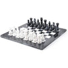 British Fossils 15" Handmade Himalayan Marble Chess Set - Black & White Marble