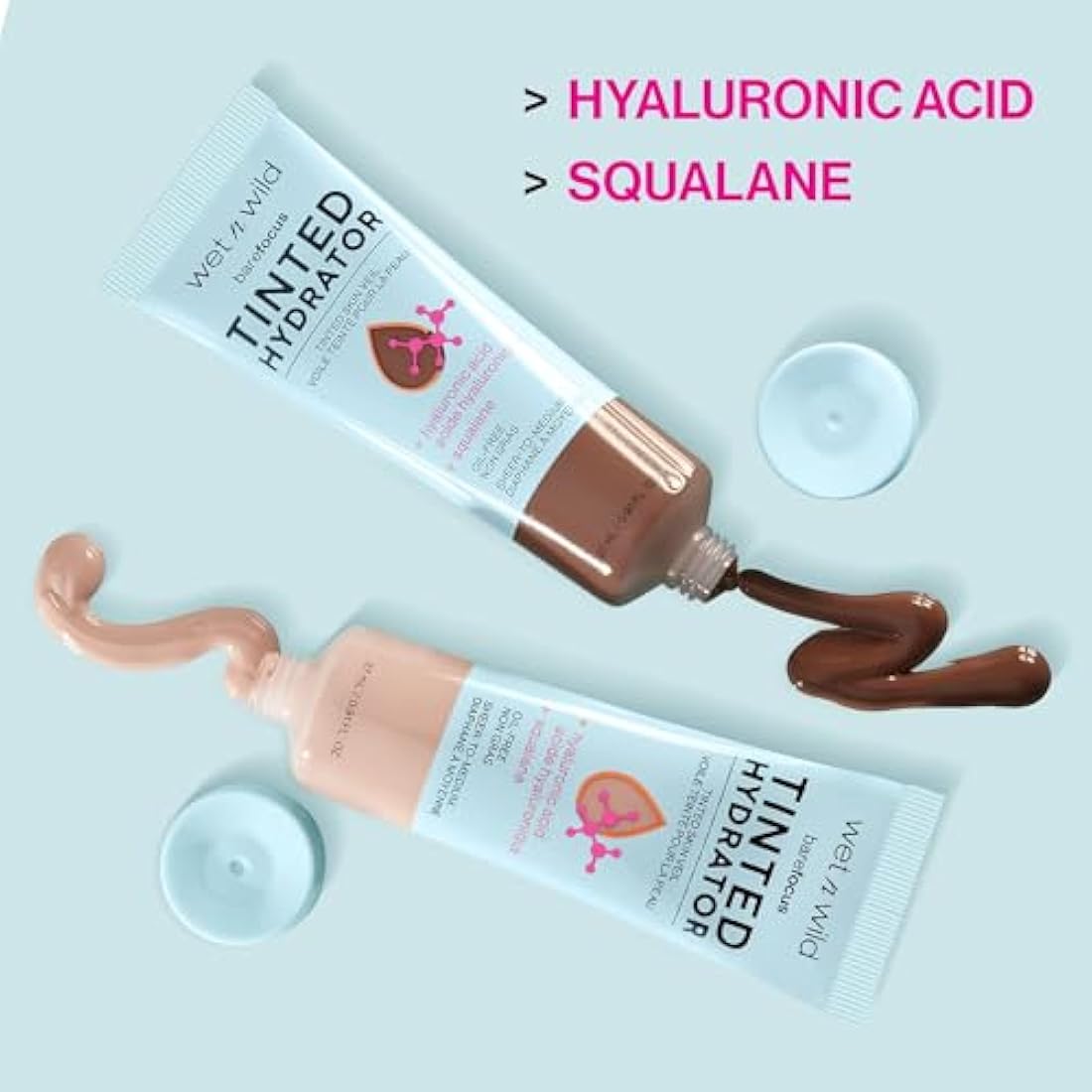 Wet n Wild, Bare Focus Tinted Hydrator, Tinted Moisturiser with Hyaluronic Acid, Lightweight Formula with Semi-Matte Finish for Oily Skin, Sheer to Medium Coverage, Light Medium