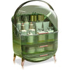 Kousee Makeup Organizer, 3 Layers Large Capacity Cosmetic Storage, Cosmetic Display Case with 2 Storage Drawers, Cosmetic Organizer for Bathroom Counter, Vanity Countertop, Bedroom-Retro Green