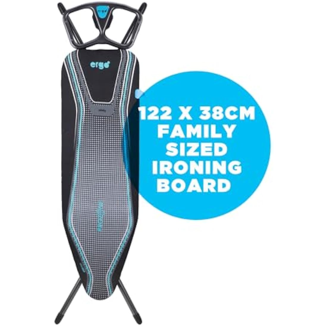 Minky HH40201117M Ergo Ironing Board, Blue, 122 x 38 cm