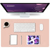 K KNODEL Small Office Leather Desk Mat, Mouse and Keyboard Pad, Computer and Laptop Mat, Desktop Protector and Cover, Writing Pad and Blotter (60x35cm, Pink)