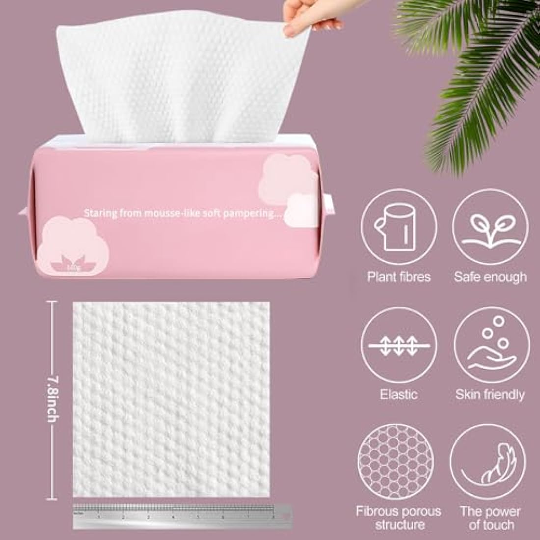 Cayxenful Disposable Face Towel Face Cloths for Washing Soft Cotton Dry Wipes Facial Cloths Towelettes for Washing and Drying, 600 Count Facial Tissue for Cleansing, Skincare and Makeup Remover