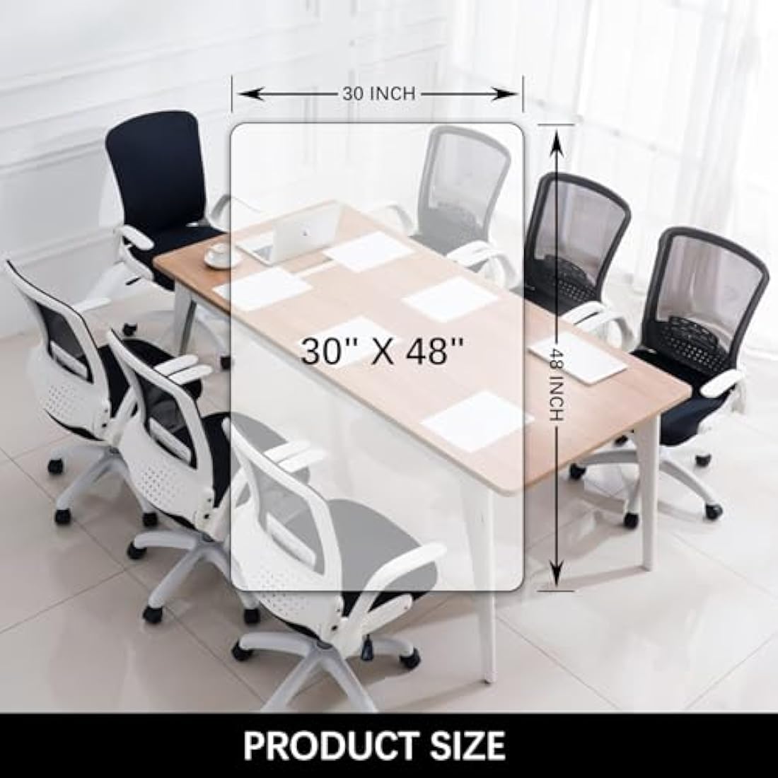 Kuyal Clear Chair mat for Hard Floors 75 x 120 cm (2.5' x 4') Transparent Floor Mats Wood/Tile Protection Mat for Office & Home