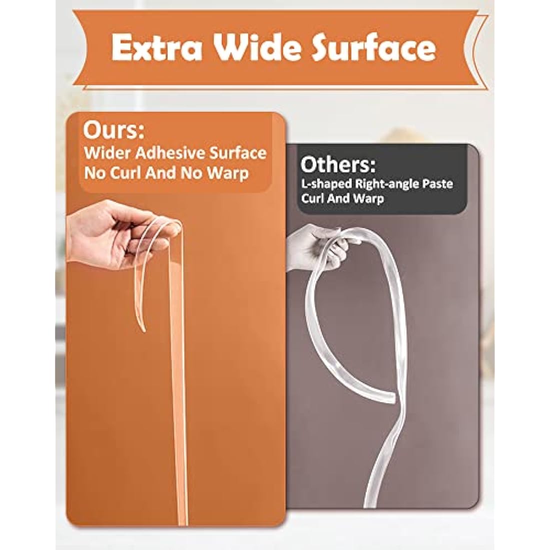 Clear Edge Protector Strip, 3m Extra Strong Transparent Baby Proofing Corners Guards, Extra Wide Nano Tape, Baby Child Safety Tables Corner Guards for Furniture Against Sharp Corners（5cm Width）