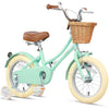Glerc Little Molly 12 Inch Kids Retro Girls Bike for 2-13 Year Old with Wicker Basket & Stabilisers/Kickstand, Multiple Colors