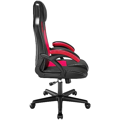 Play haha.Gaming chair Office Swivel chair Computer Work chair Desk chair Ergonomic Racing chair Leather PC gaming chair (Red)