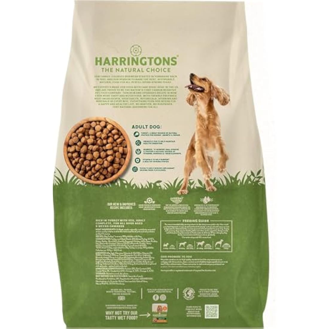 Harringtons Complete Dry Adult Dog Food Turkey & Veg 18 kg - Made with All Natural Ingredients