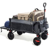 TIMBER RIDGE Festival Trolley 300L with Brakes, Folding Beach Trolley Cart with Tailgate, 135kg Collapsible Wagon Detachable Wide Wheels & Adjustable Handle for Outdoor Camping Garden, Grey