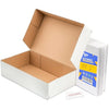 Packaging Hero 30 x 20 X 10 cm (aprox. 12" x 8" x 4") White Corrugated Cardboard Mailing Boxes, gift boxes, e-commerce box with free clear round stickers (9 pack)