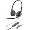 Poly Blackwire 3225 Wired Headset - Noise-Canceling Mic – Stereo Design - Connect to PC/Mac/Mobile via USB-C, USB-A, or 3.5mm - Works w/Teams, Zoom