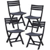 BOOSDEN Folding Plastic Chairs 4 Pack, Foldable Patio Stackable Chairs with Backrest for Outdoor Indoor Camping Picnic Dining Party Wedding Event Black