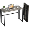 Ulifance Folding Computer Desk for Home Office No-Assembly Writing Desk (Black Oak)