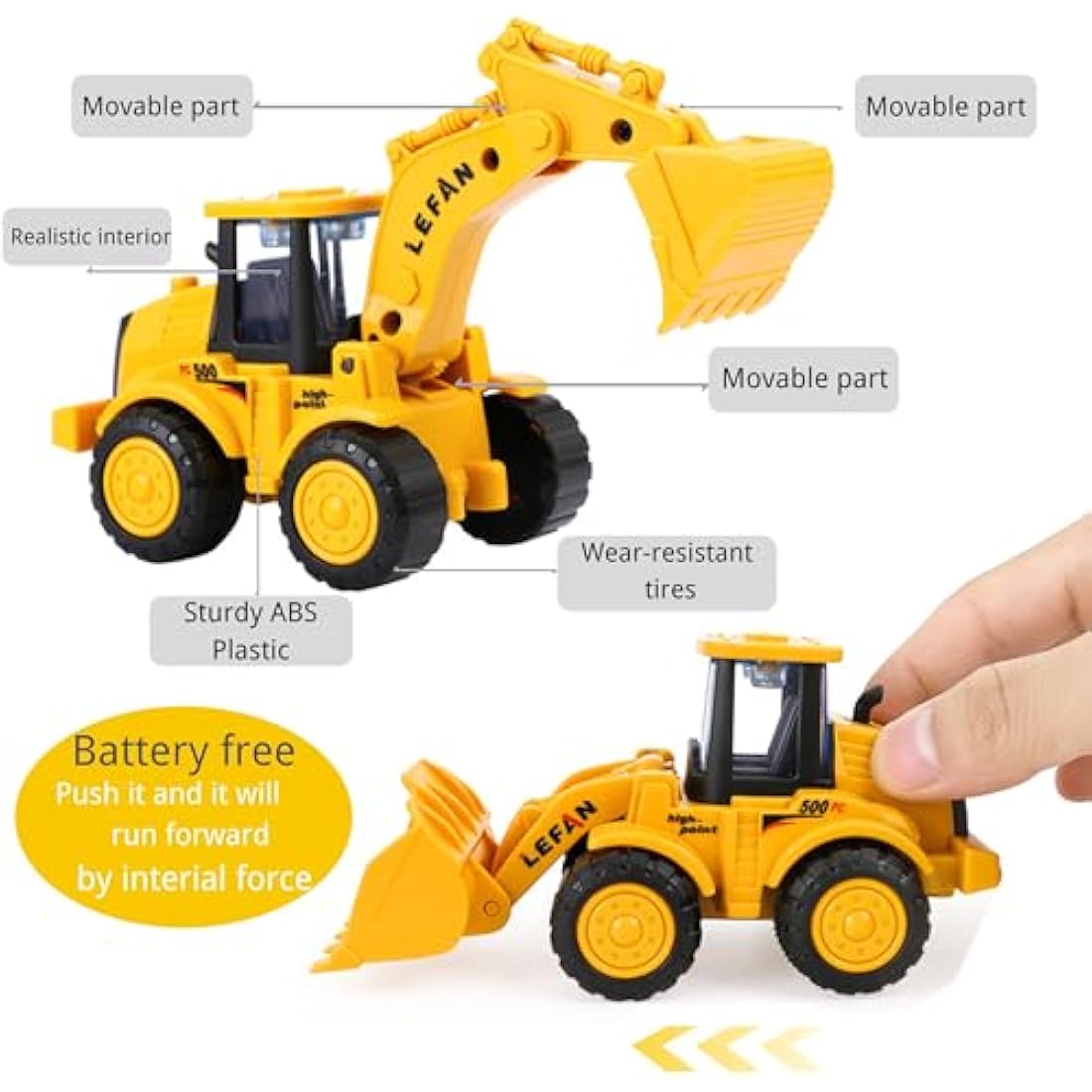 Yetech 7-1n-1 Construction Vehicles Toys Set with Play Mat - 7 Sturdy Engineering Trucks Toys, 27.6 * 31.5inche Play Mat, Christmas Birthday Gift for Toddlers Boys 3 4 5 6 7 Years Old