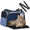 Petsfit Cat Carrier Large Up to 12KG, Cat Carrier for 2 Cats with Extendable Fleece Mat,Small Dog Travel Bag Carrier with Safety Leash for Puppy for Car Use, Blue，50 * 33 * 33CM