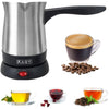 RAQY Electric Coffee Pot, Turkish Greek Coffee Maker, Stainless Steel, Rotational base, Capacity 250ml up to 500 ml, 800 W Power, Coffee, Espresso, Milk, Hot Chocolate, Portable Travel Stainless