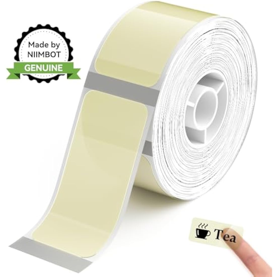 NIIMBOT Label Maker Tape 0.55" x 1.18" (14×30mm) Printer Sticker Paper with Self-Adhesive for D11/D110/D101 Label Maker,1 Roll of 195 (Clear Yellow)