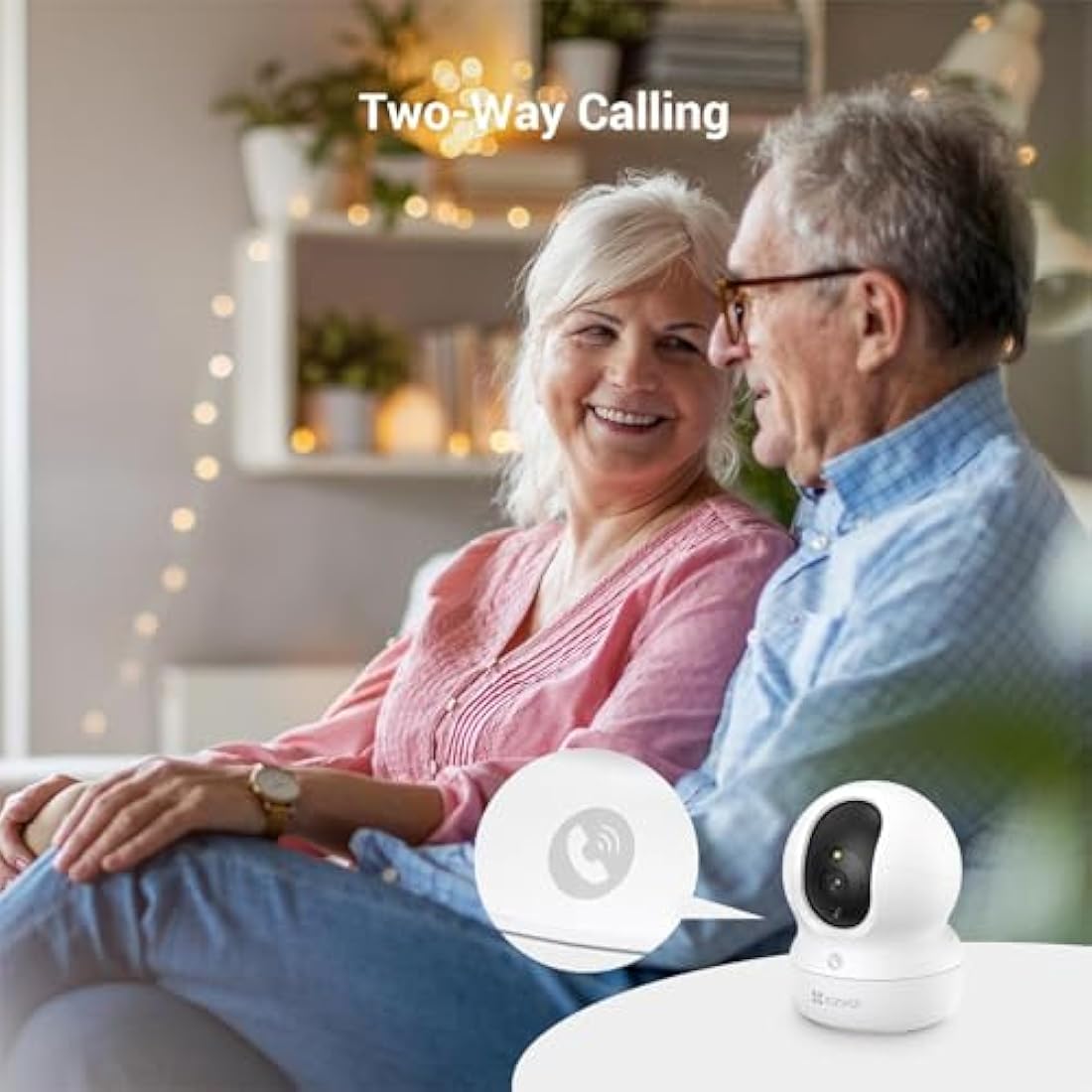 EZVIZ Indoor Camera No Monthly Fee, 512GB Supports, Spotlight Colour Night Vision, Dual Band Wifi, One-touch-calling Button, Two-way Audio, Sound/Human Detection, Works with Alexa (CP1 Pro 2MP)
