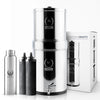 PHOENIX GRAVITY 8-Litre Stainless Steel Gravity Water Filter NSF Certified AISI 304 Countertop Water Filter System with 2 Smart (Black) Carbon Cartridges, Free Water Tap, No Power Or Plumbing Required