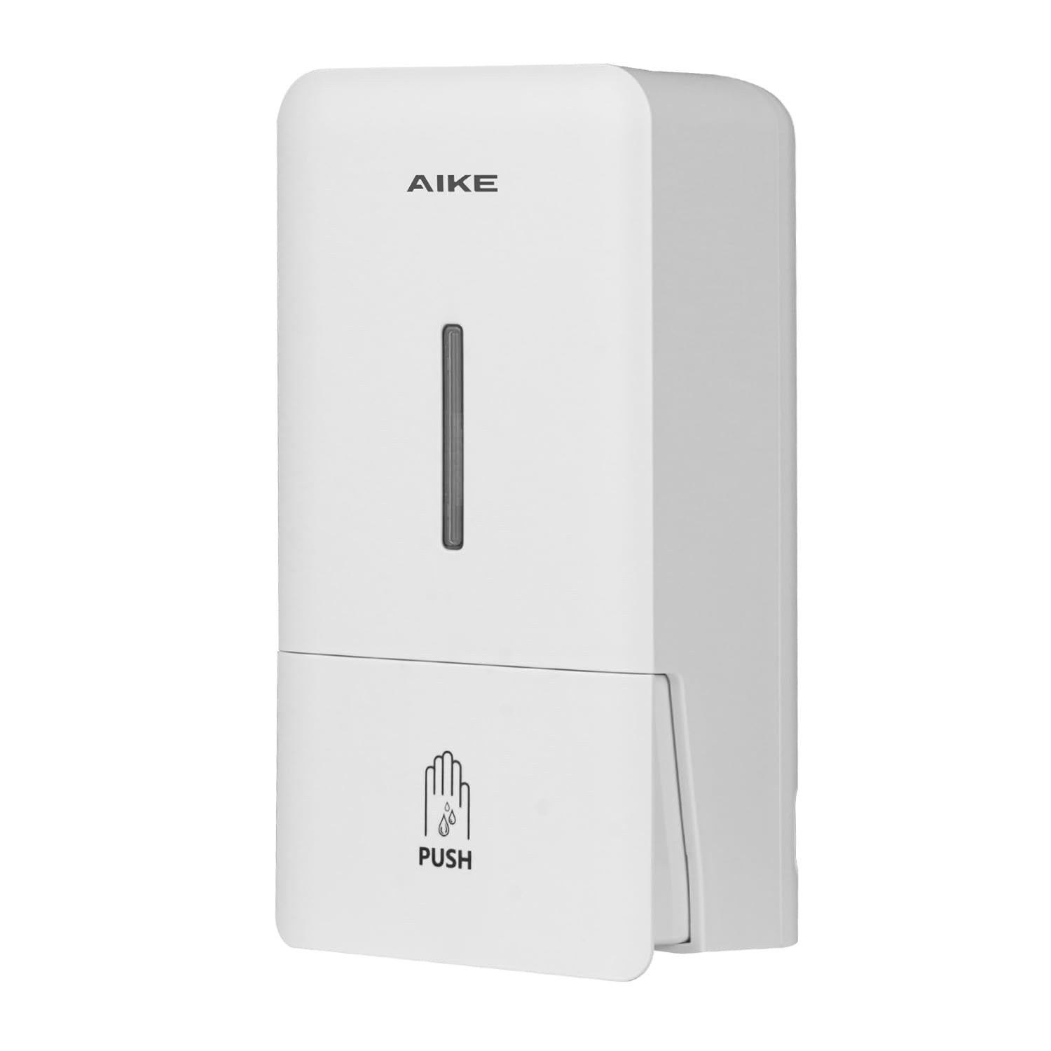 AIKE AK1006 800ML Wall Mounted Soap Dispenser, Plastic Manual Hand Soap Dispenser, Liquid Soap Dispenser for Public Usage, Matte White