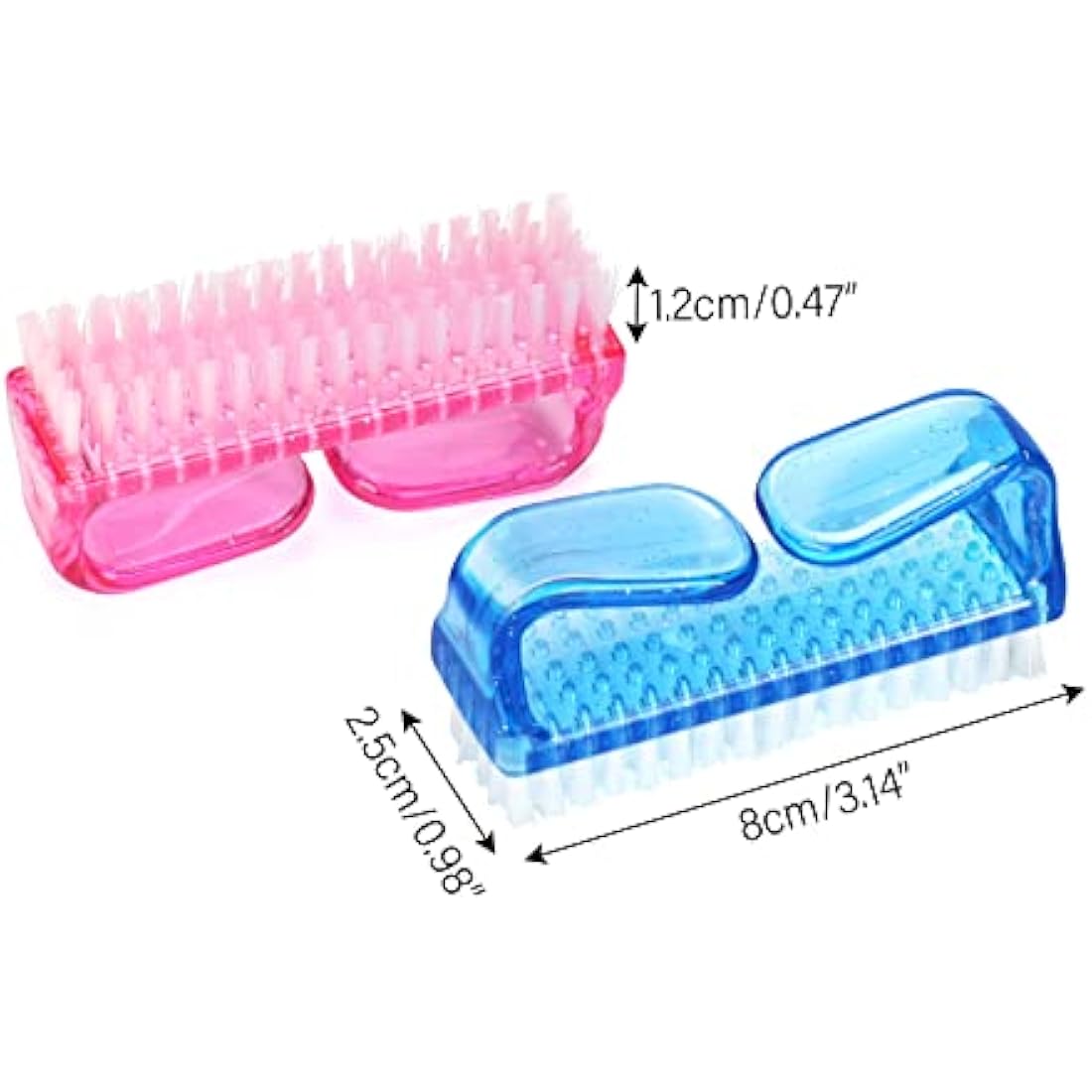 G2PLUS Handle Nail Brushes - 4 PCS Plastic Fingernail Cleaning Brushes - Nail Scrubbing Brushes for Cleaning Nails