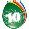 Folat 08210 10th Birthday Balloons 30cm - 8 pieces, Multi Colors, 10
