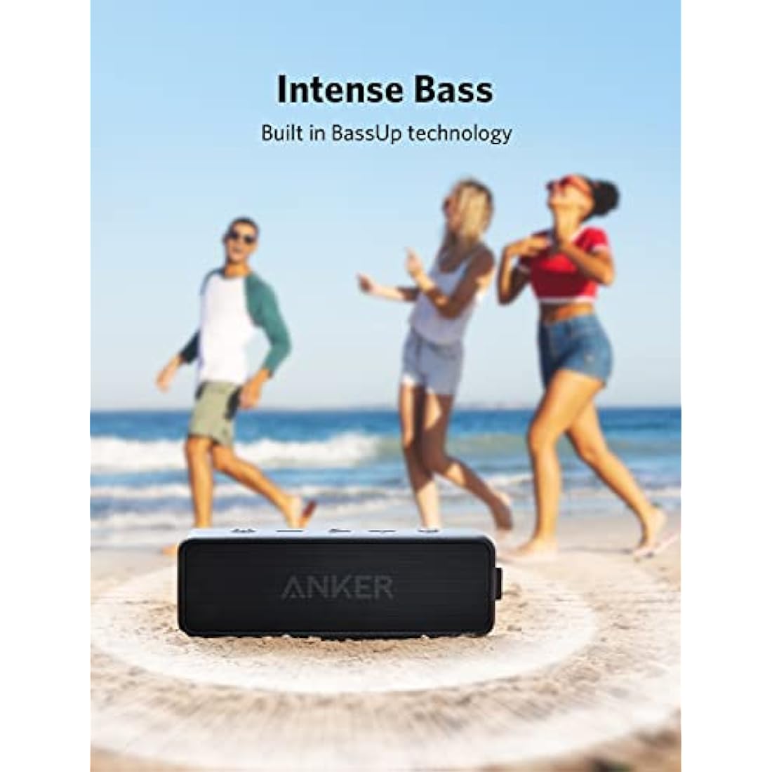 Anker Soundcore 2 Portable Bluetooth Speaker with 12W Stereo Sound, BassUp, IPX7 Waterproof, 24-Hour Playtime, Wireless Stereo Pairing, Speaker for Home, Outdoors, Travel
