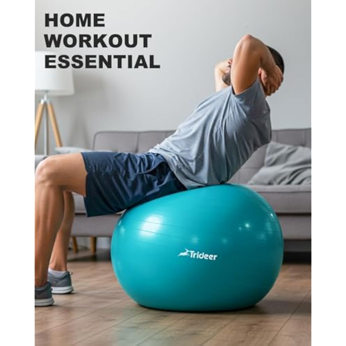 Trideer Exercise & Yoga Ball - 5 Sizes, Pregnancy & Maternity, Anti-Burst, Heavy Duty, Office Chair Ball & Gym Ball with Quick Pump