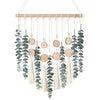 Weldomcor Artificial Eucalyptus Wall Hanging Decor Greenery Boho Chic Home Decorations Farmhouse Rustic Plants with Wooden Stick for Bedroom Living Room Apartment Ornament Gift (Green-3)